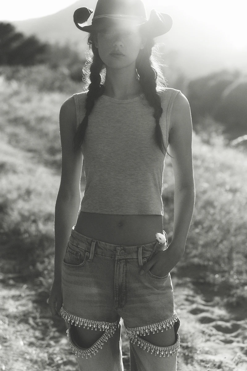 Pilcro Scoop Back Tank Top