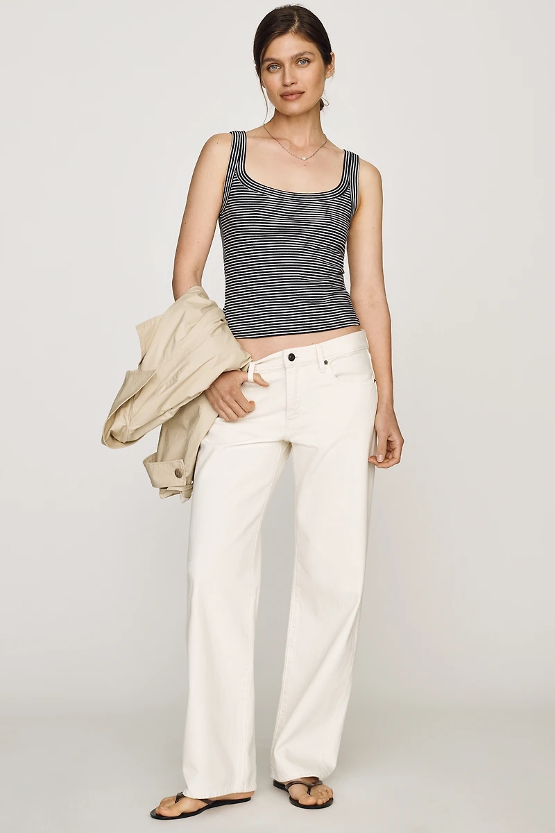Maeve Cotton Wide Scoop-Neck Tank