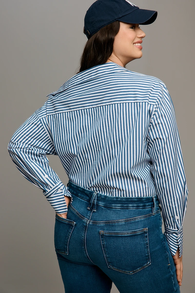 Good American Off-Shoulder Tailored Wrap Top