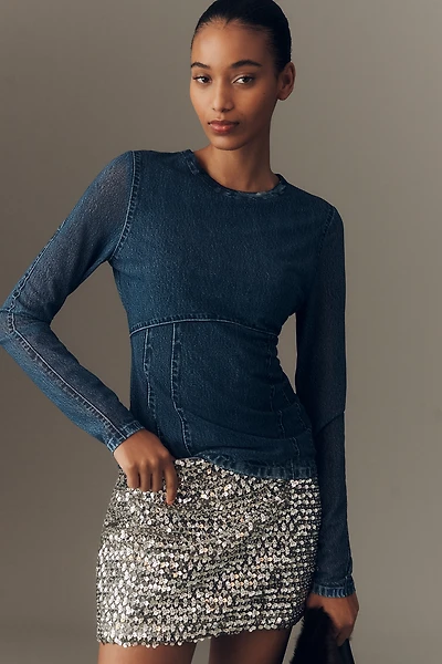 rag & bone Miramar Mesh Long-Sleeve Tee