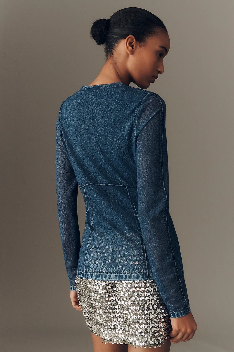 rag & bone Miramar Mesh Long-Sleeve Tee