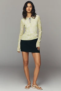 rag & bone Yana Long-Sleeve Mesh Top