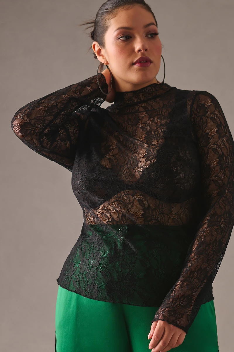 By Anthropologie Lace Layering Turtleneck