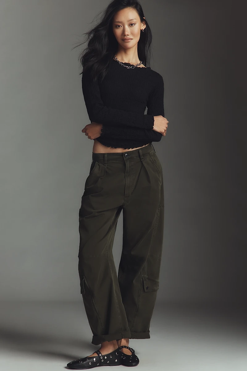 Maeve Textured Long-Sleeve Top