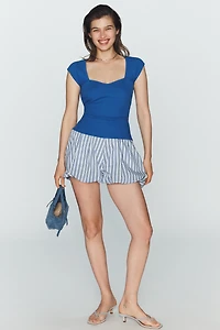 Maeve Cap-Sleeve Sweetheart Top