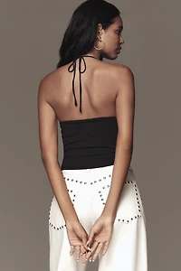 Maeve Ruched Halter Tank Top