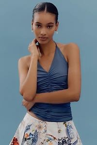 Maeve Ruched Halter Tank Top