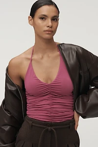 Maeve Ruched Halter Tank Top