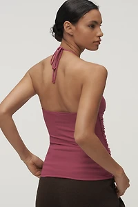 Maeve Ruched Halter Tank Top