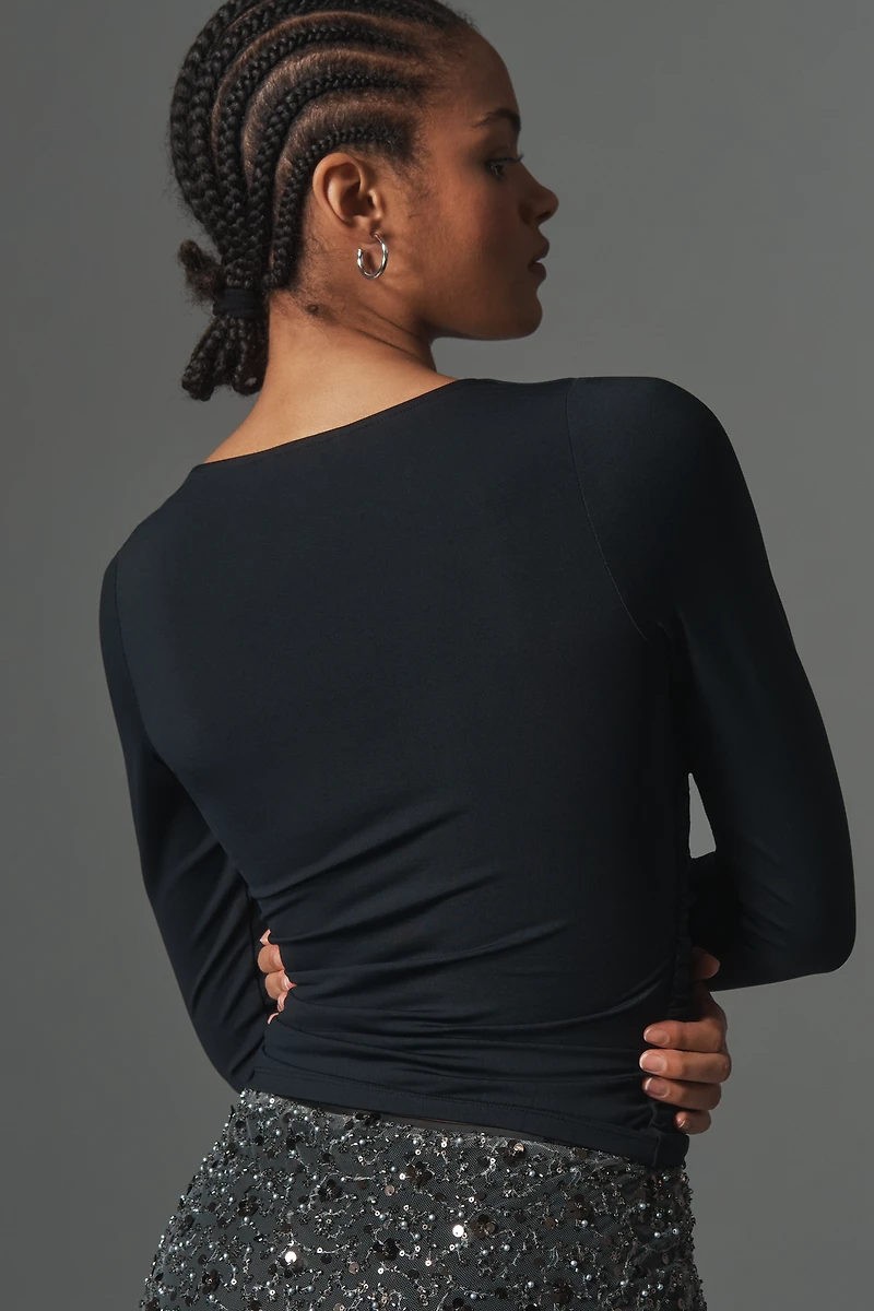 By Anthropologie Long-Sleeve Ruched Top