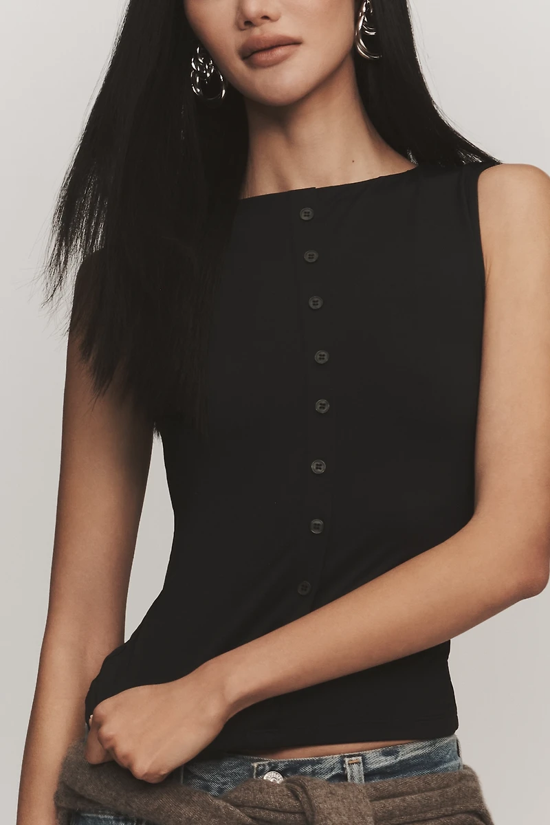 Maeve Button-Front Tank Top