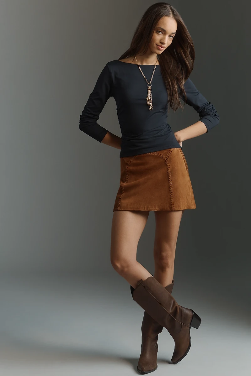 By Anthropologie Scooped-Back Long-Sleeve Top