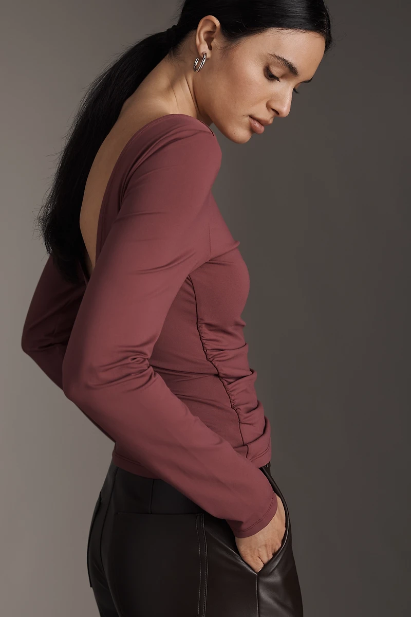 By Anthropologie Scooped-Back Long-Sleeve Top