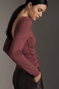 By Anthropologie Scooped-Back Long-Sleeve Top