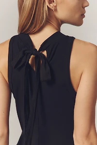 Stateside Linen Blend Bubble-Hem Mini Dress