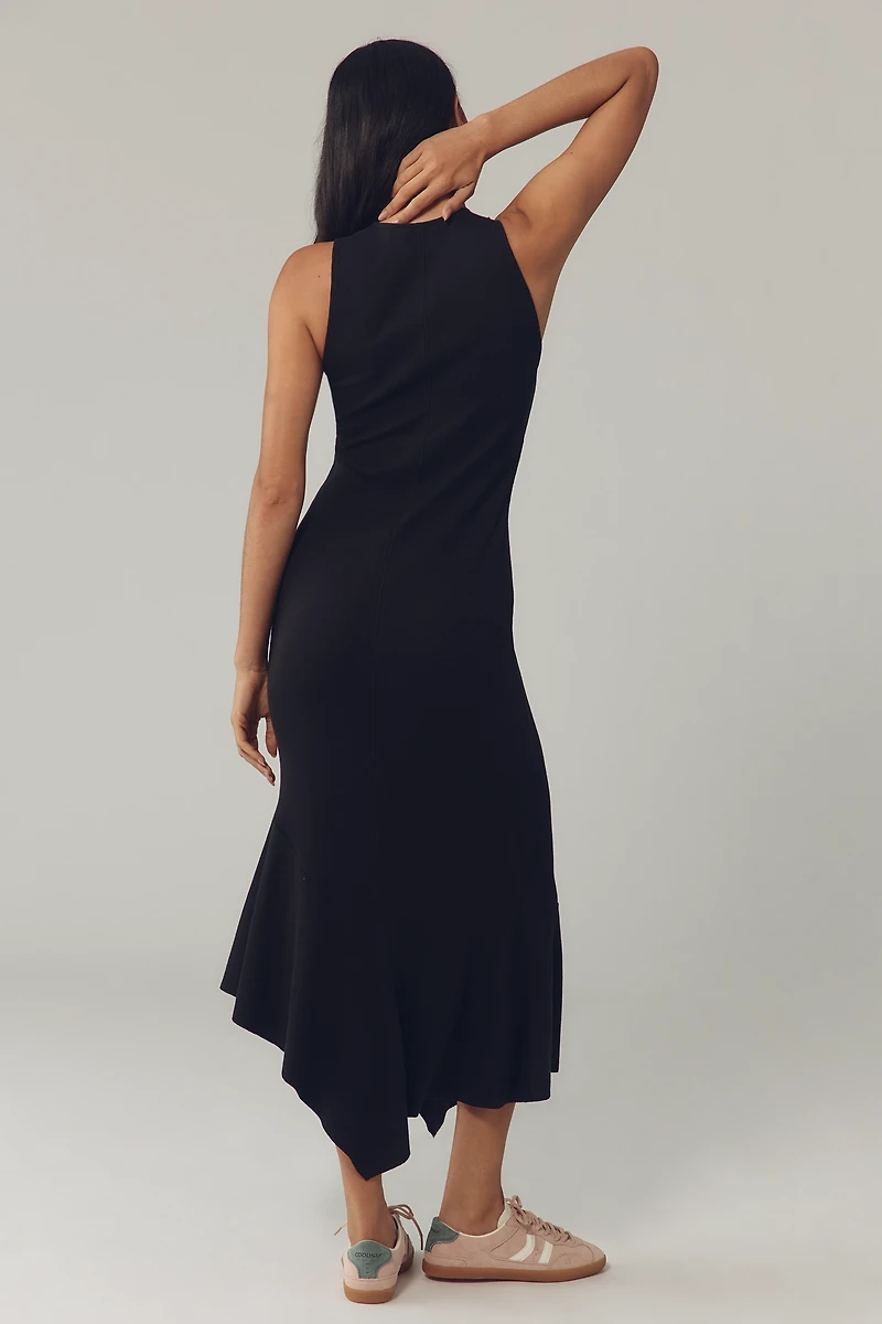 Nation Los Angeles Camel Sleeveless V-Neck Midi Dress