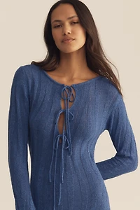 Sunday Brooklyn Cutout Long-Sleeve Midi Sweater Dress