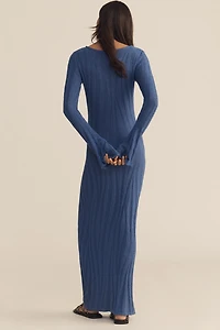 Sunday Brooklyn Cutout Long-Sleeve Midi Sweater Dress