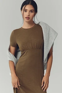 Daily Practice Short-Sleeve Midi Shirt Dress