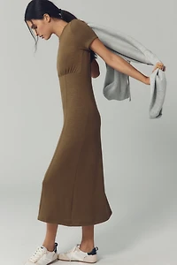 Daily Practice Short-Sleeve Midi Shirt Dress