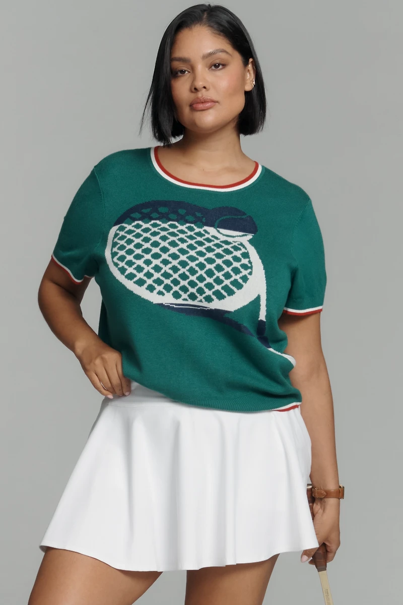 Tretorn x Anthropologie Knit Short-Sleeve Racquet Sweater