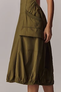 Daily Practice Fastpack Bubble-Hem Midi Dress