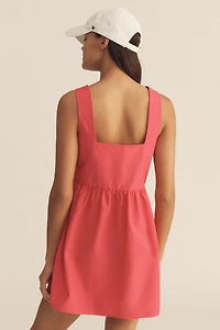 Daily Practice Sleeveless Split-Neck Mini Dress