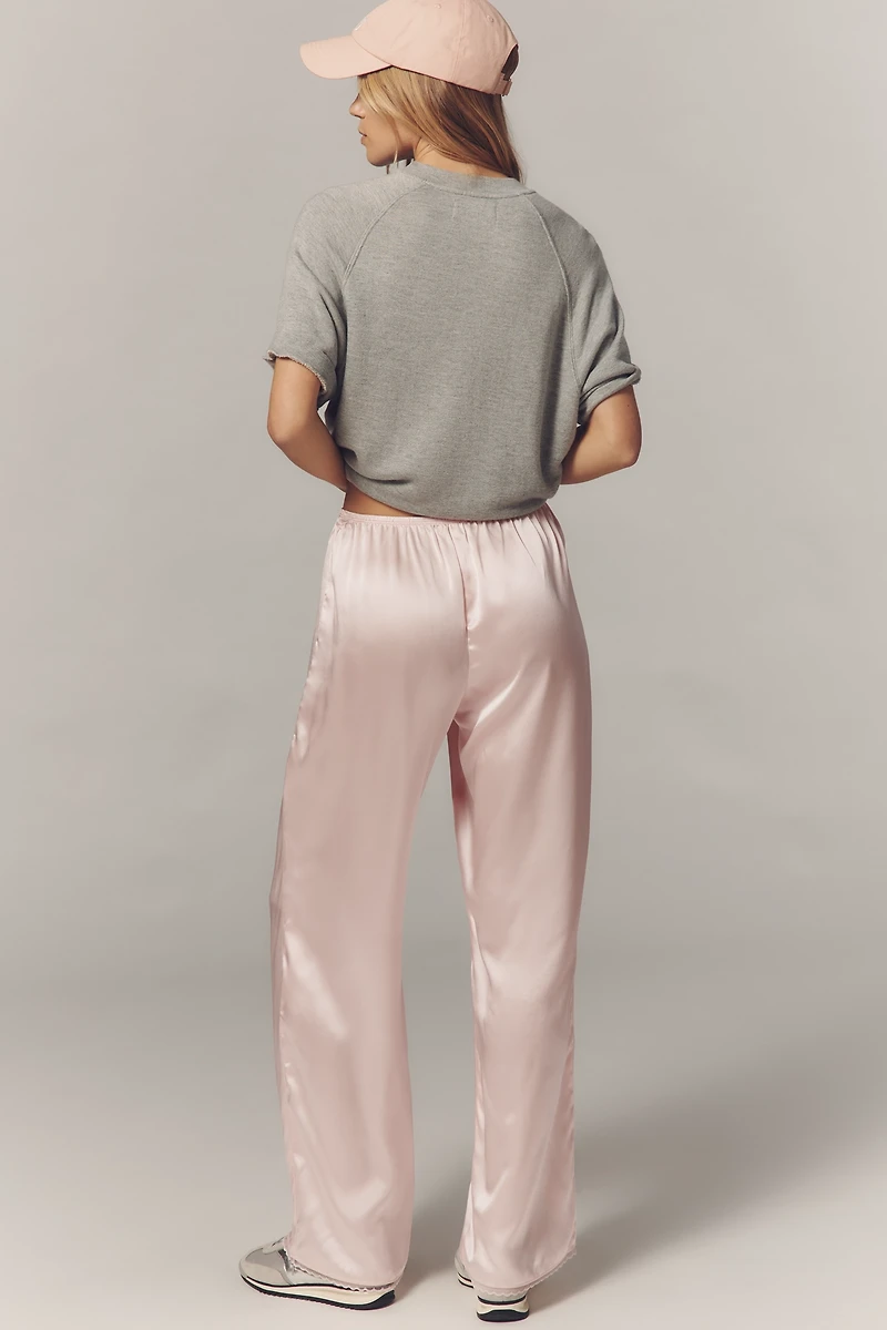 DONNI. The Silk Lace Simple Pull-On Pants