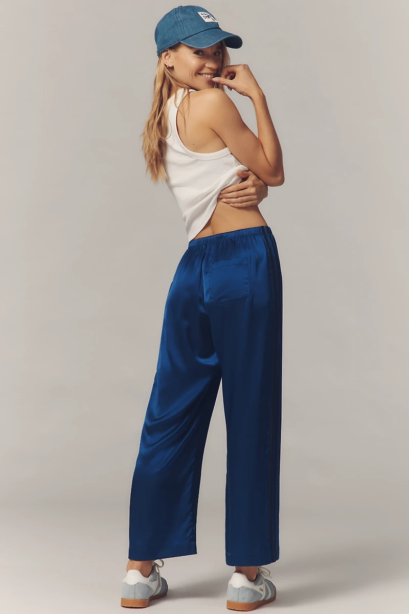 DONNI. The Silk Stripe Crop Pull-On Pants