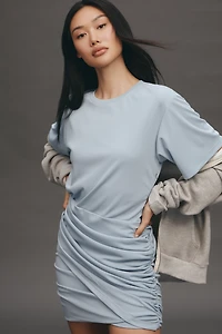 English Factory Short-Sleeve Ruched Mini Dress