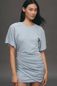 English Factory Short-Sleeve Ruched Mini Dress
