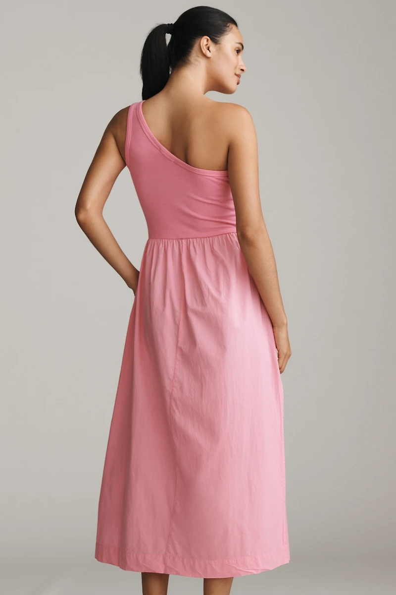 Sundry One-Shoulder Twofer Midi Dress