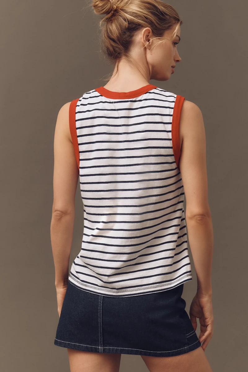 Sundry Stripe Pocket Tank Top