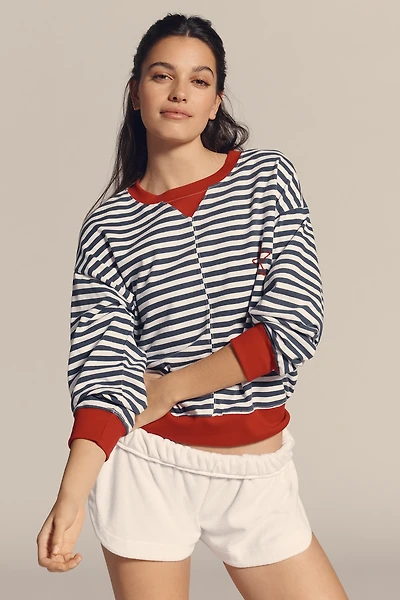 Sundry Stripe Long-Sleeve Pullover Top