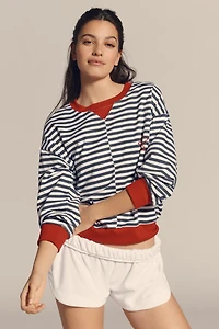 Sundry Stripe Long-Sleeve Pullover Top