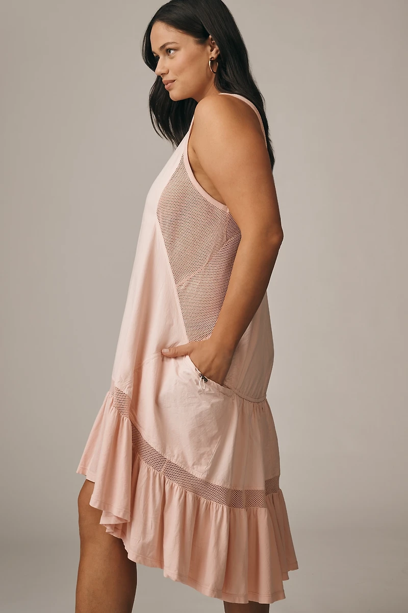 Daily Practice Hill Up Tiered High-Low Midi Dress