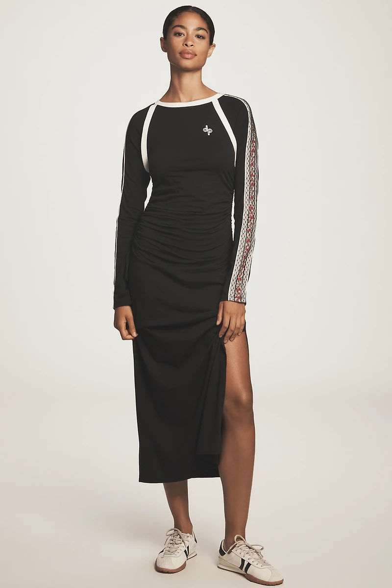 Daily Practice Long-Sleeve Ruched Midi Dress