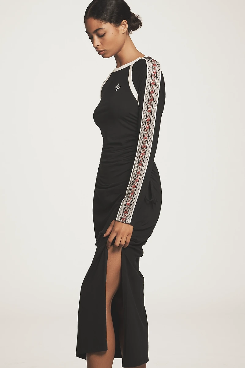 Daily Practice Long-Sleeve Ruched Midi Dress