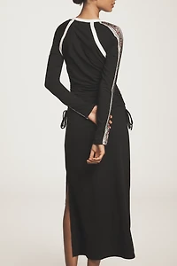 Daily Practice Long-Sleeve Ruched Midi Dress