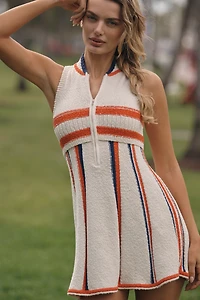 Daily Practice Swimmer Front-Zip Mini Dress
