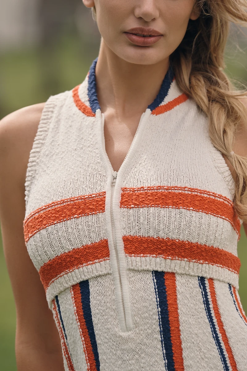 Daily Practice Swimmer Front-Zip Mini Dress