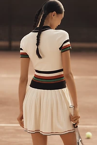 Daily Practice Check Mark Polo Knit Mini Dress