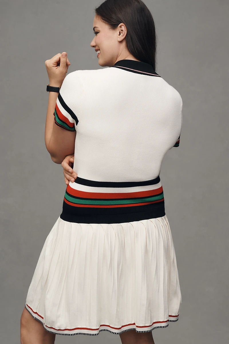 Daily Practice Check Mark Polo Knit Mini Dress