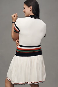 Daily Practice Check Mark Polo Knit Mini Dress