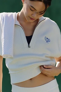 Daily Practice Half-Zip Icon-Embroidered Sweatshirt