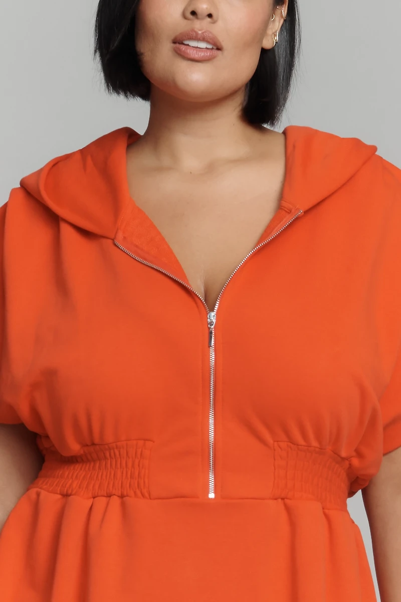 Daily Practice Half-Zip Hoodie Mini Dress