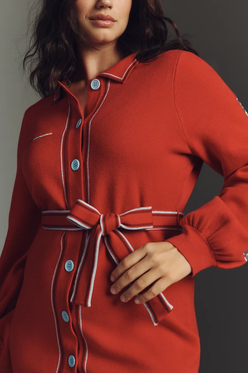 Never Fully Dressed Ski Buttondown Sweater Dress