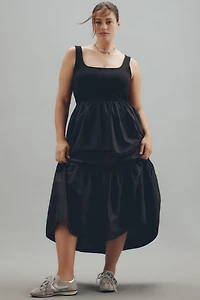 Eloquii Plus Sleeveless Twofer Tiered Maxi Dress