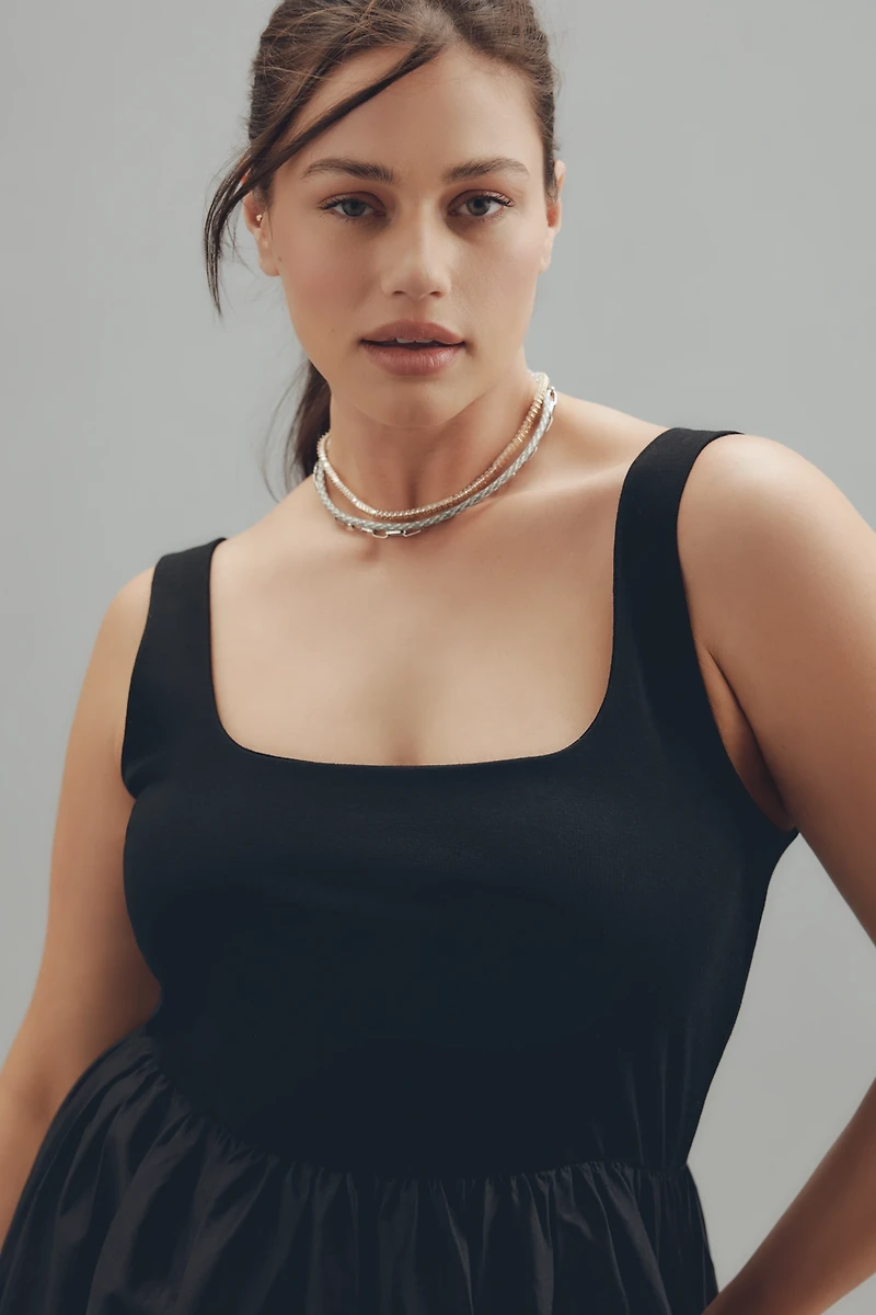 Eloquii Plus Sleeveless Twofer Tiered Maxi Dress