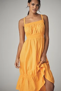 Daily Practice Tiered High-Low Midi Dress